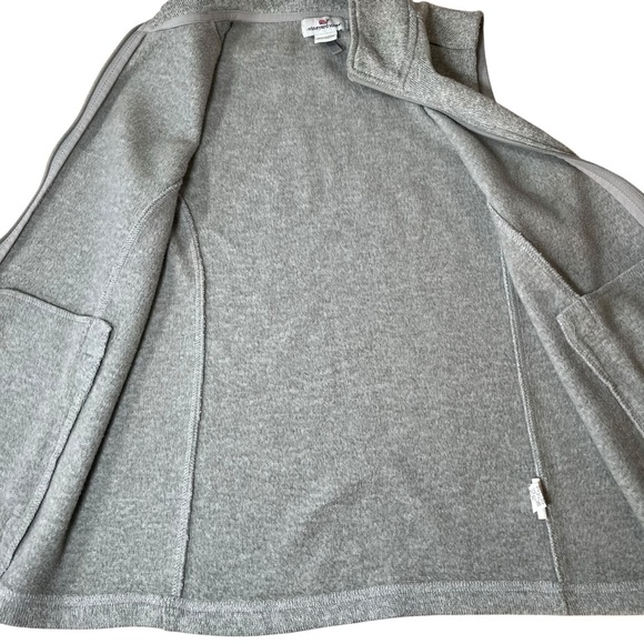 Vineyard Vines Martha’s Vineyard Full Zip Knit Fleece Vest Gray Size Small Fall - Picture 6 of 16